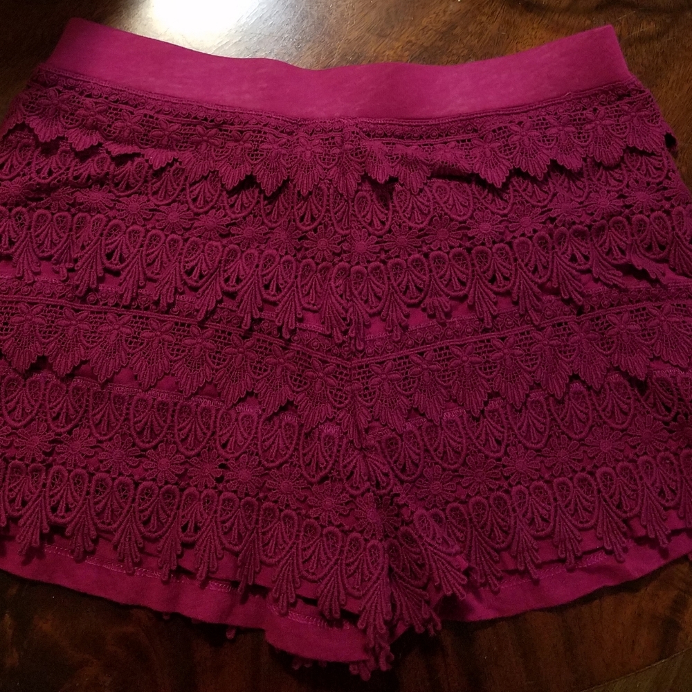 ruffled, lacy shorts/hot pants
